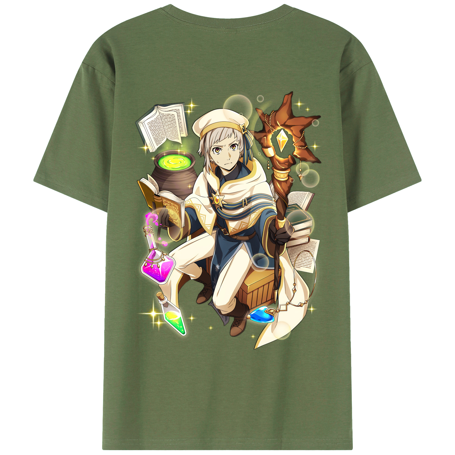 （画像用） 文豪ストレイドッグス Bungo Stray Dogs 綿100％ メンズ半袖Tシャツ（バックプリント） 通気性